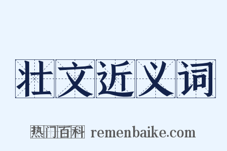 壮文近义词是什么意思的图片